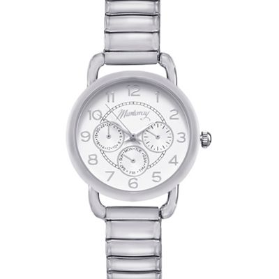 Ladies silver plated mock multi dial watch